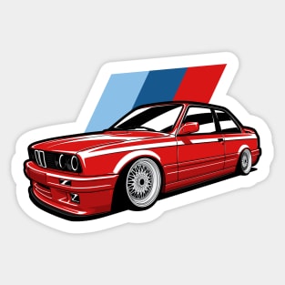 Red E30 Classic Coupe Sticker